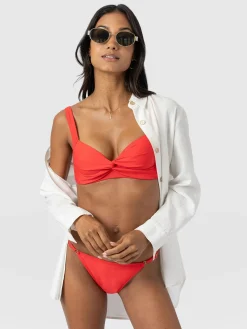 Jesse Twist Front Bikini Top - Red