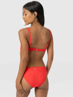 Jesse Twist Front Bikini Top - Red