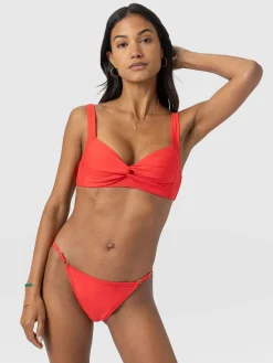 Jesse Twist Front Bikini Top - Red