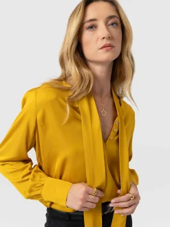 Joselyn V Neck Blouse - Golden Yellow
