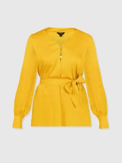 Joselyn V Neck Blouse - Golden Yellow