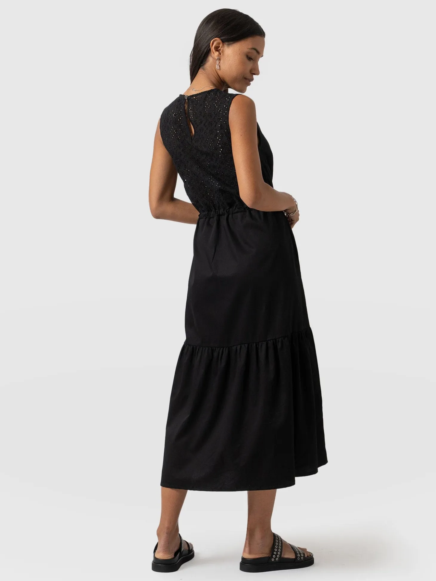 Kara Dress - Black Broderie