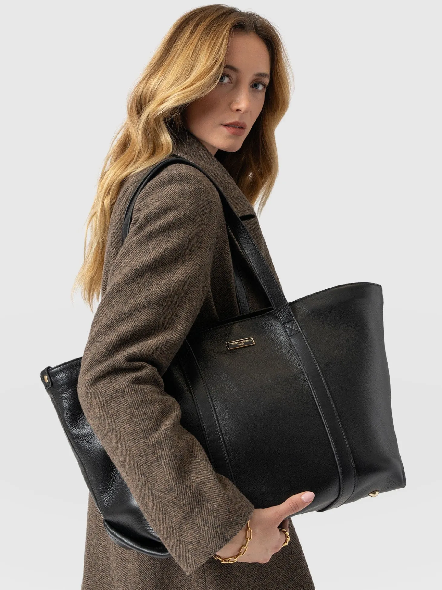 Kara Shopper Bag - Black Leather