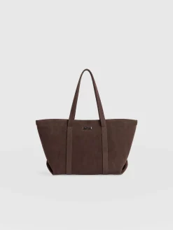 Kara Shopper Bag - Brown Suede