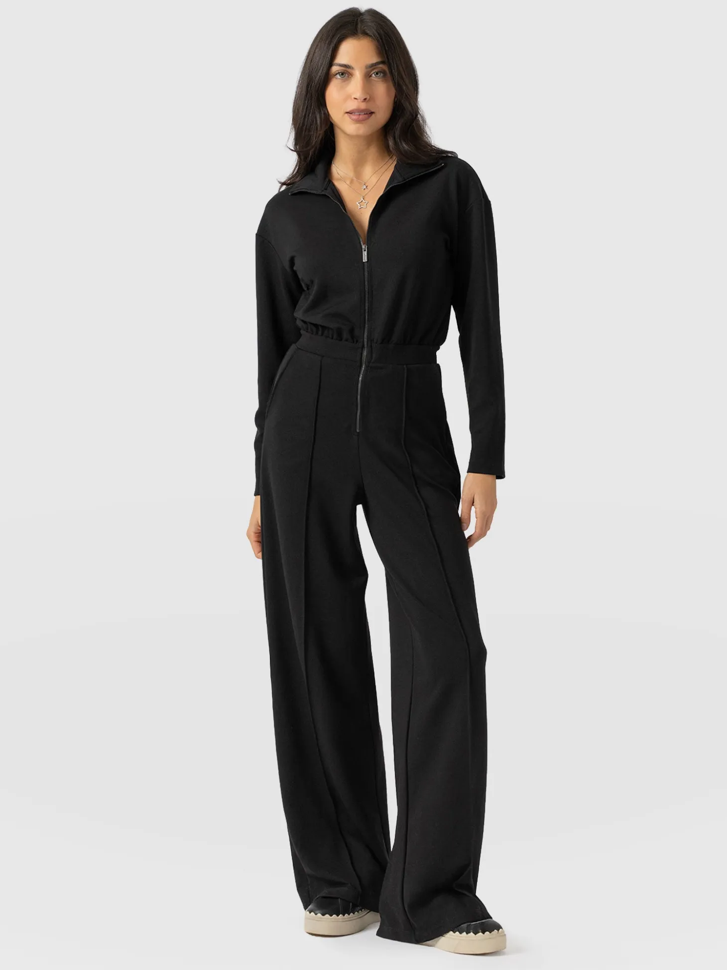 Keller Long Sleeve Jumpsuit - Black