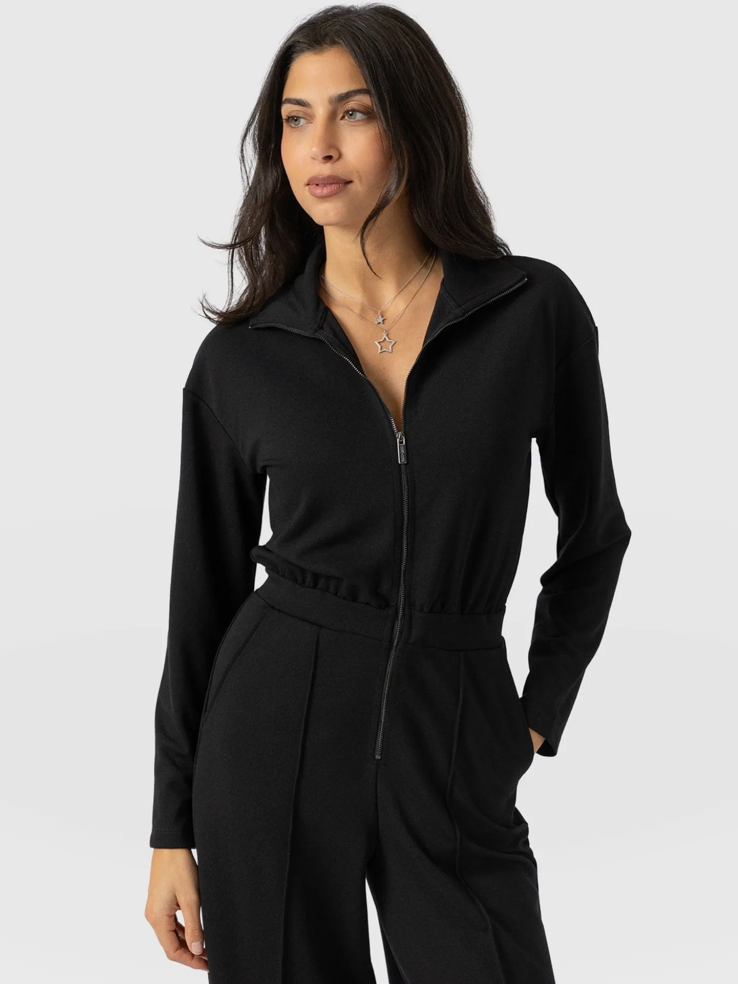 Keller Long Sleeve Jumpsuit - Black