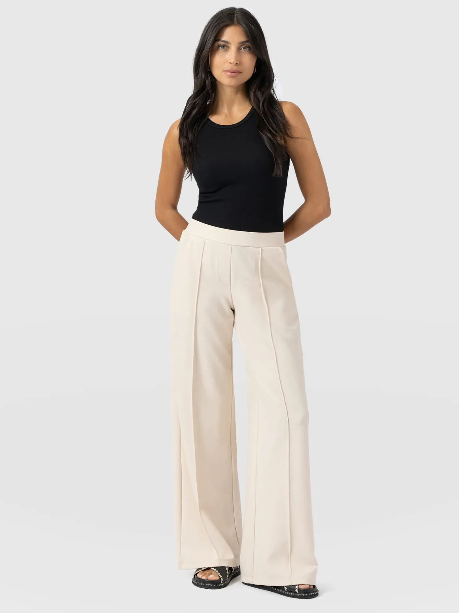 Keller Wide Leg Pant - Cream