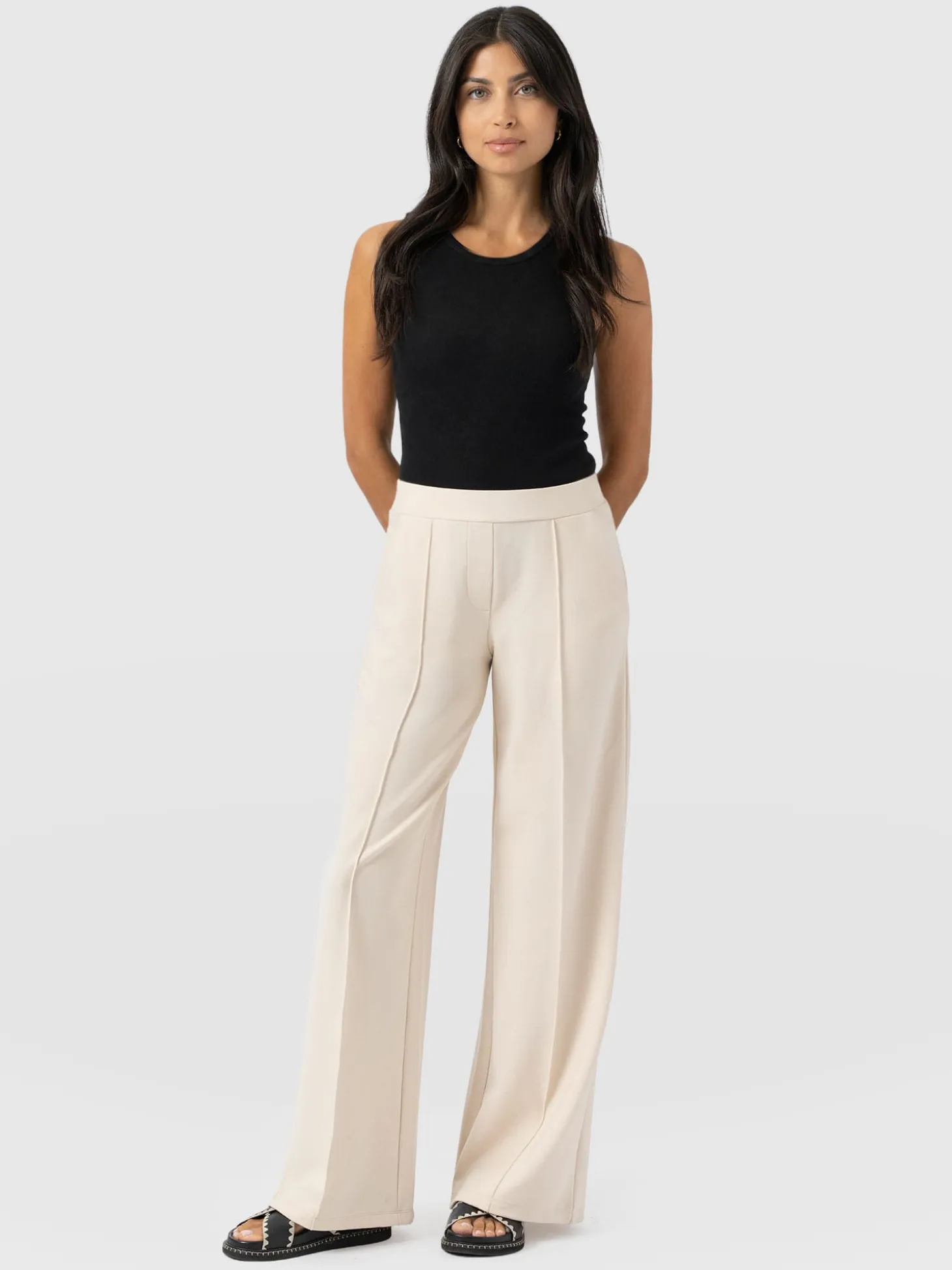 Keller Wide Leg Pant - Cream