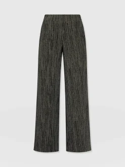 Keller Wide Leg Pant - Green Texture