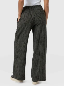 Keller Wide Leg Pant - Green Texture