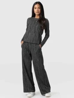 Keller Wide Leg Pant - Grey/Black