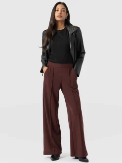 Keller Wide Leg Pant - Maroon