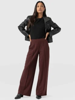 Keller Wide Leg Pant - Maroon