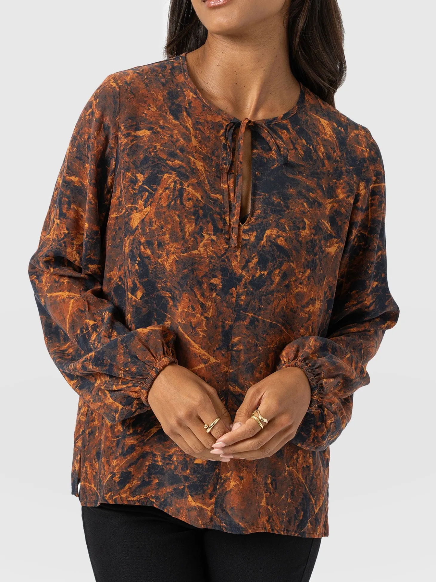 Kristen Blouse - Brown Marble