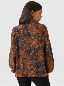 Kristen Blouse - Brown Marble