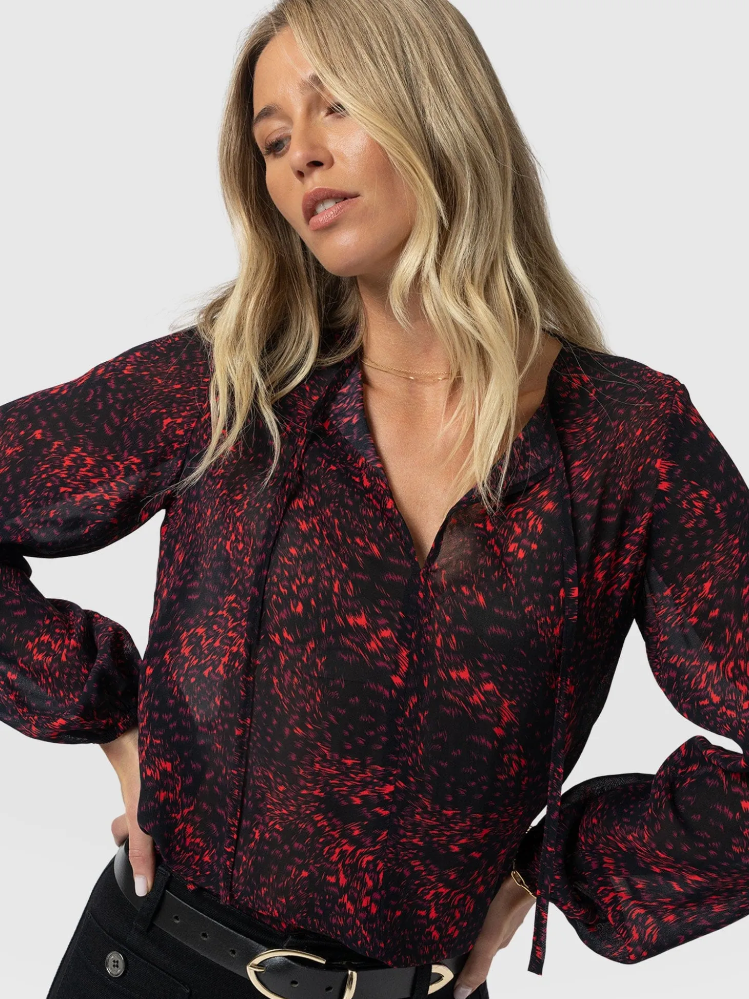 Kristen Blouse - Red Fade Spot