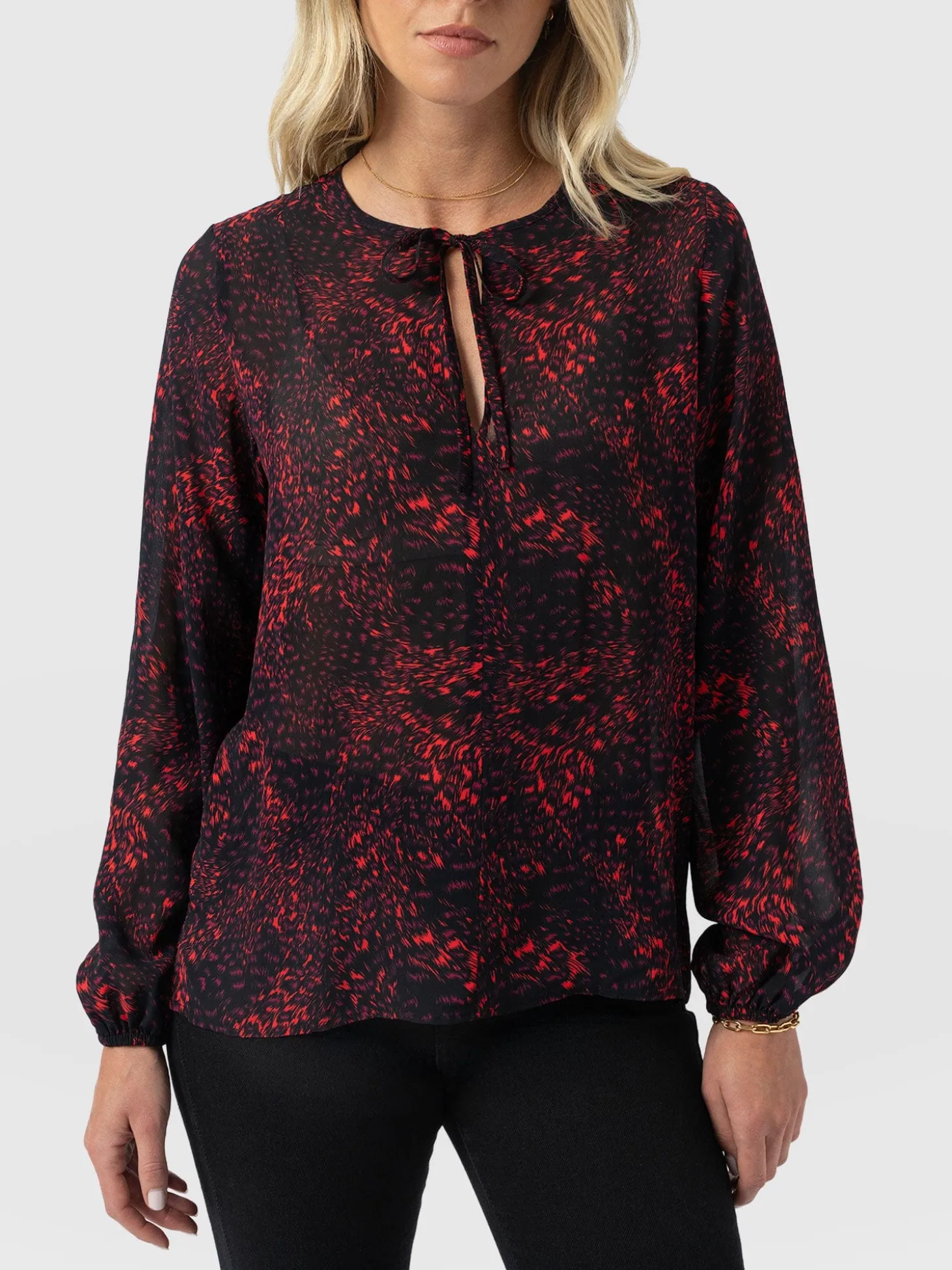 Kristen Blouse - Red Fade Spot