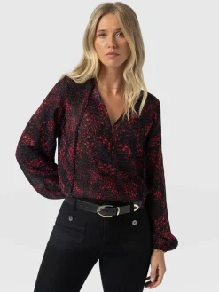 Kristen Blouse - Red Fade Spot
