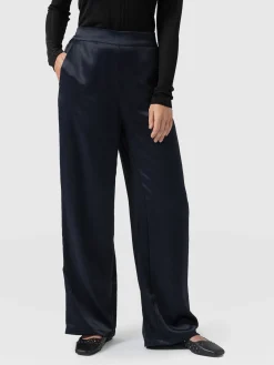 Langley Wide Leg Pant - Navy