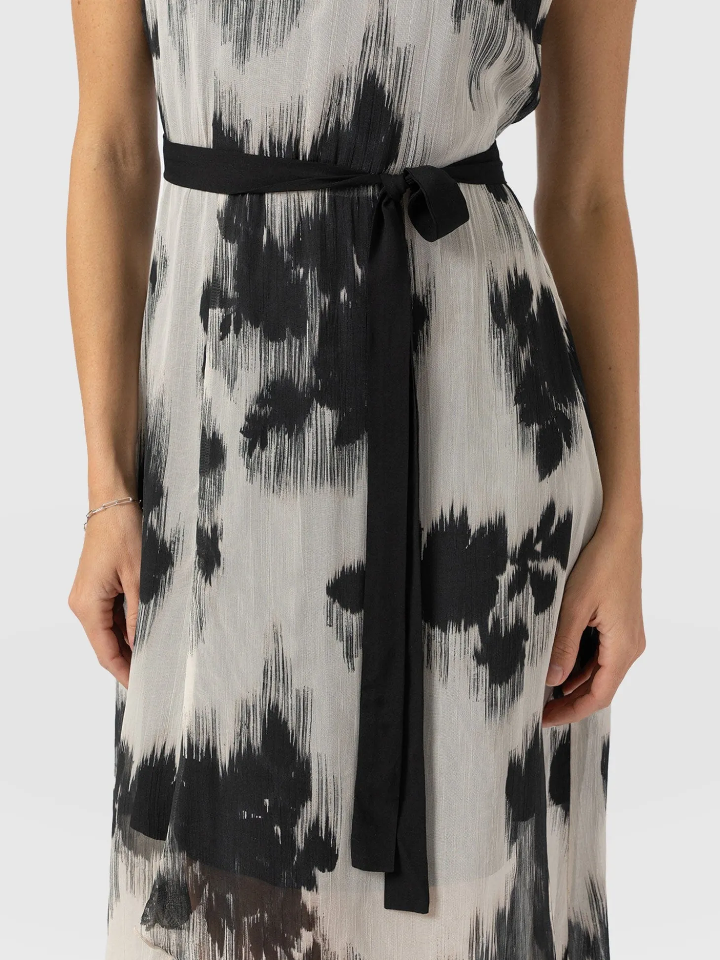 Lexi High Low Dress - White Fade Floral