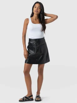 Luther Leather Mini Skirt - Black