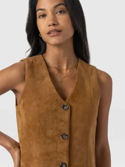 Luther Suede Mini Dress - Camel