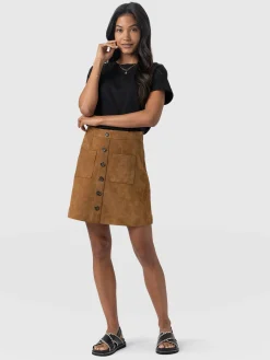 Luther Suede Mini Skirt - Camel