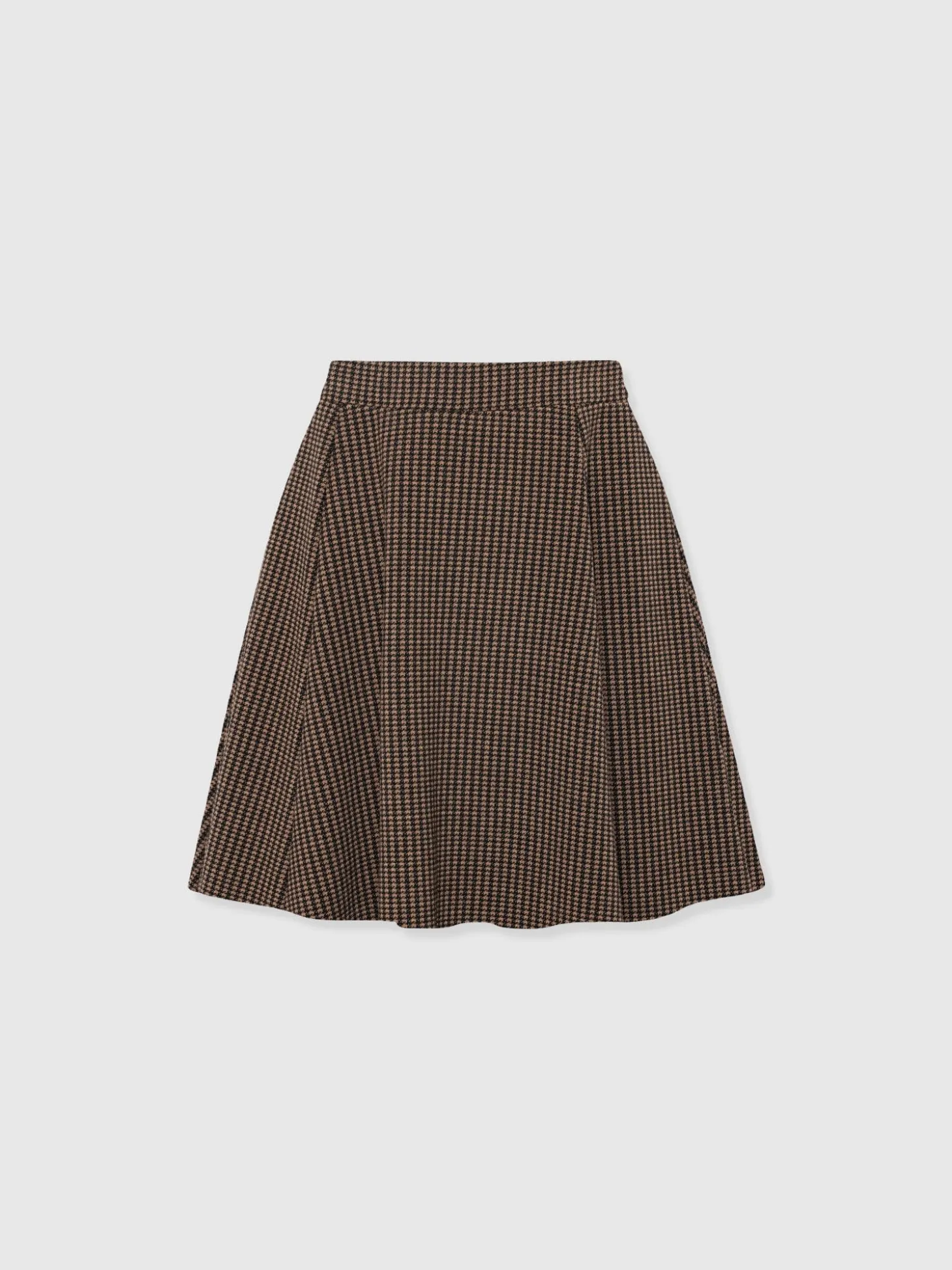Macie Mini Skirt - Brown Mini Houndstooth