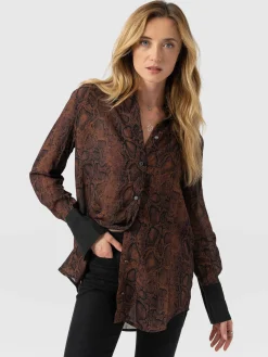 Madison Shirt - Brown Snake
