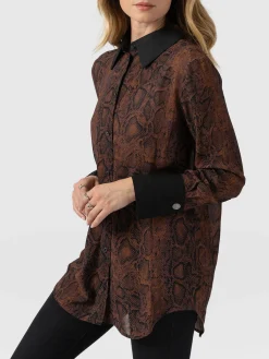 Madison Shirt - Brown Snake
