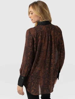 Madison Shirt - Brown Snake