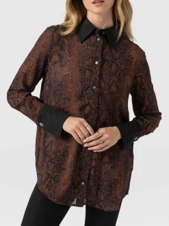 Madison Shirt - Brown Snake