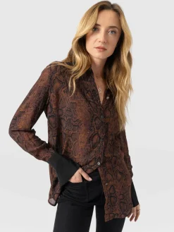 Madison Shirt - Brown Snake