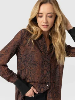 Madison Shirt - Brown Snake