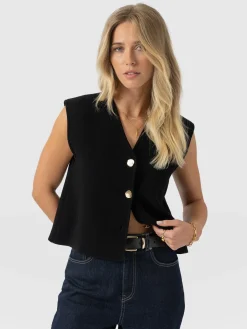 Maeva Knit Waistcoat - Black