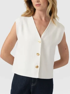 Maeva Knit Waistcoat - Cream