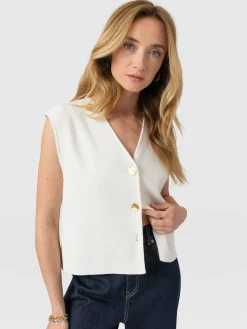Maeva Knit Waistcoat - Cream