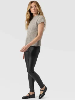 Maeva Skinny Pant - Black Coated