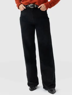 Maeve Wide Leg Pant - Black Cord