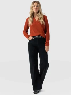 Maeve Wide Leg Pant - Black Cord
