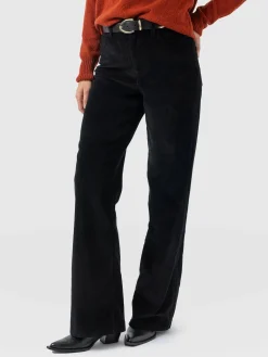 Maeve Wide Leg Pant - Black Cord