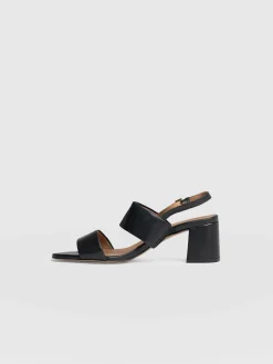 Maida Block Heeled Mules - Black
