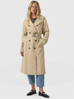 Marion Double Breasted Trench - Beige