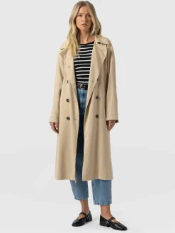 Marion Double Breasted Trench - Beige