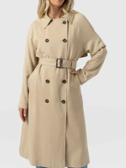 Marion Double Breasted Trench - Beige