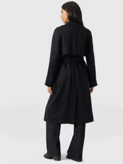 Marion Double Breasted Trench - Black