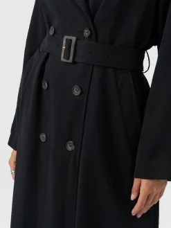 Marion Double Breasted Trench - Black
