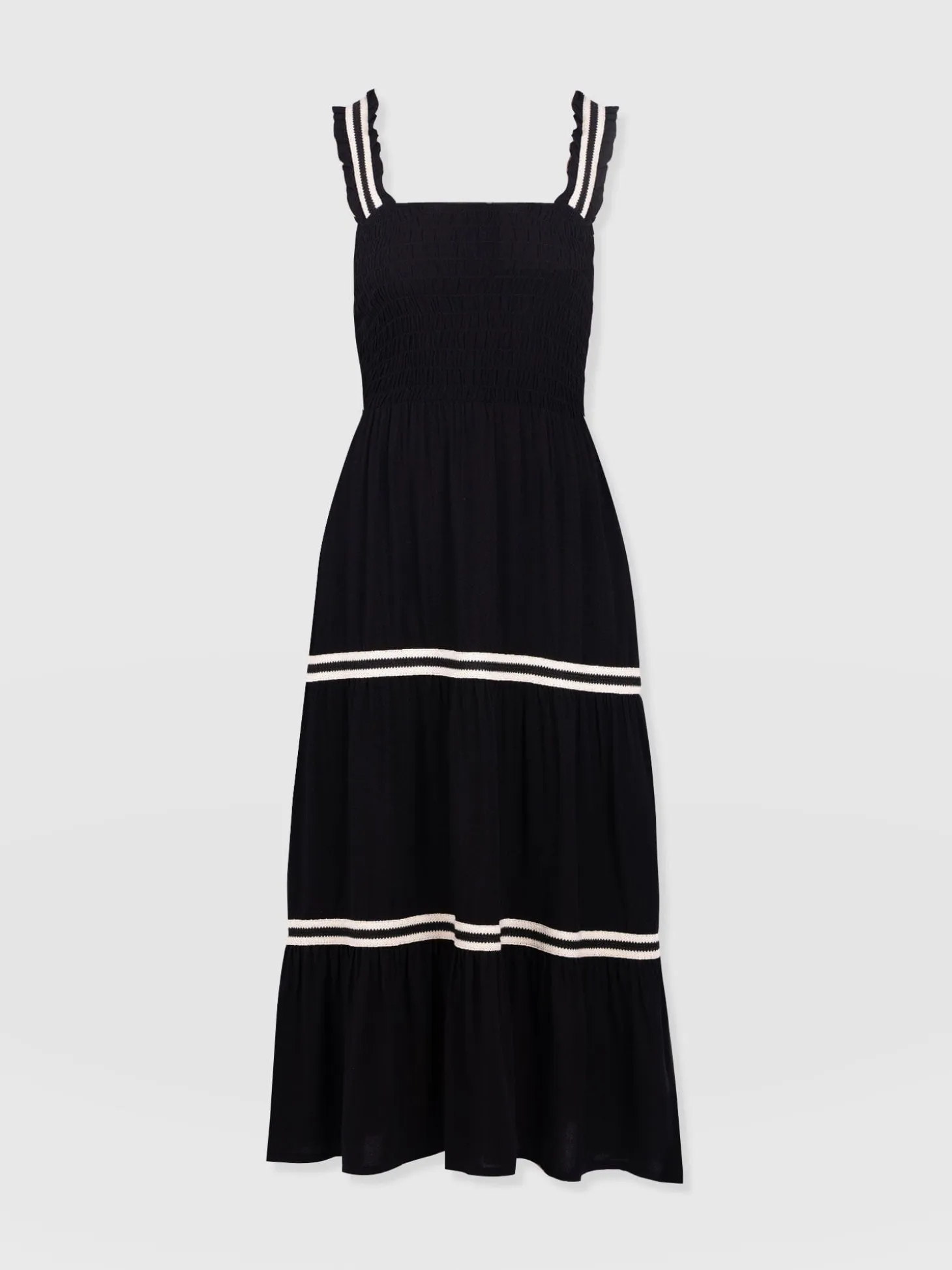 Maya Shirring Dress - Black