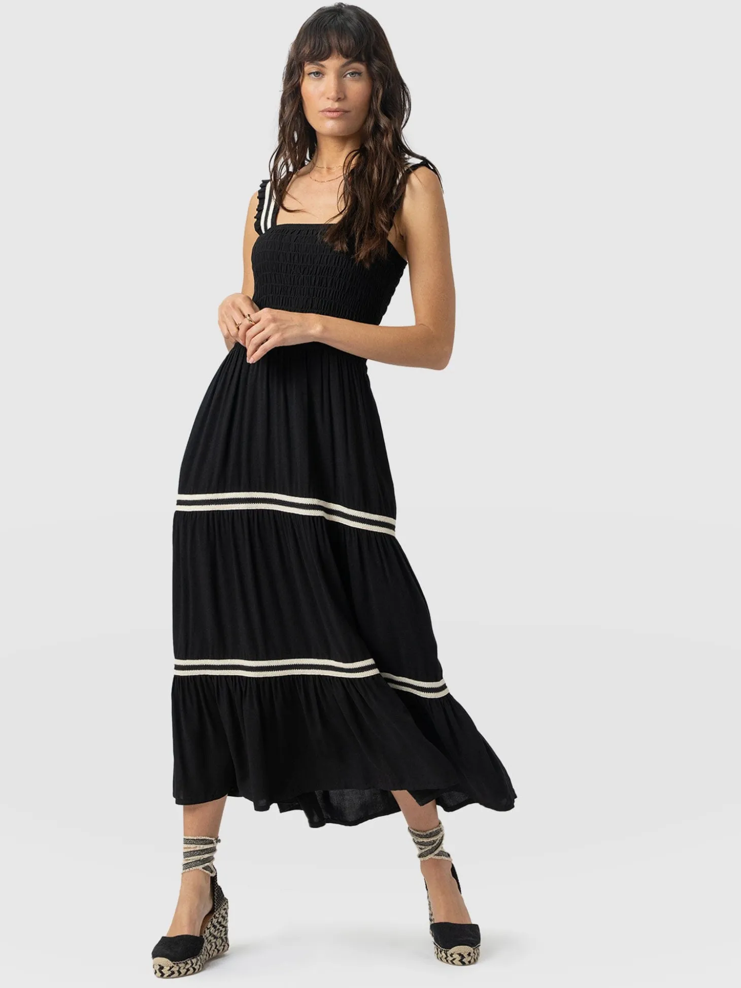 Maya Shirring Dress - Black