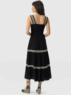 Maya Shirring Dress - Black